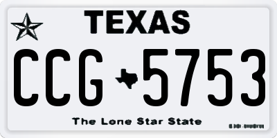 TX license plate CCG5753