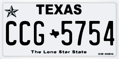 TX license plate CCG5754