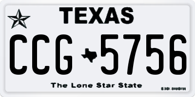 TX license plate CCG5756