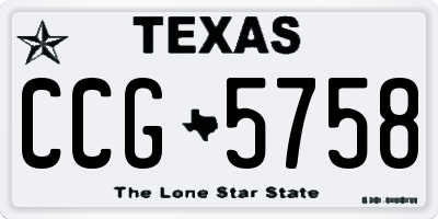 TX license plate CCG5758