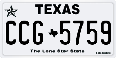 TX license plate CCG5759