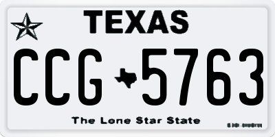 TX license plate CCG5763