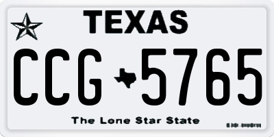 TX license plate CCG5765