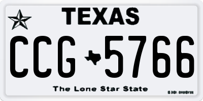 TX license plate CCG5766