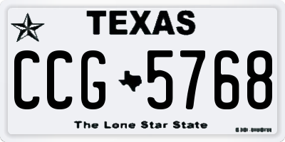TX license plate CCG5768