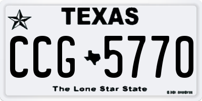 TX license plate CCG5770