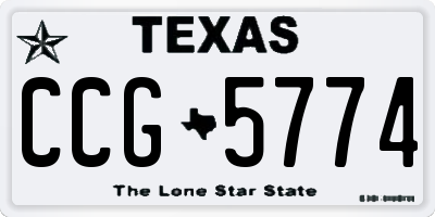 TX license plate CCG5774