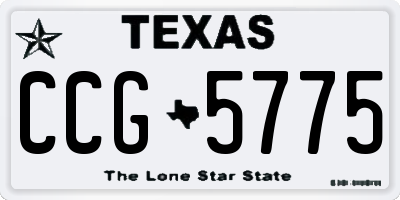 TX license plate CCG5775