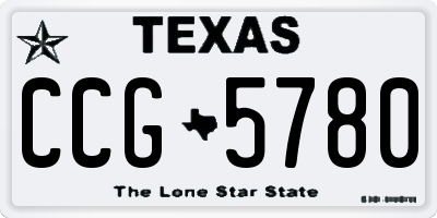 TX license plate CCG5780