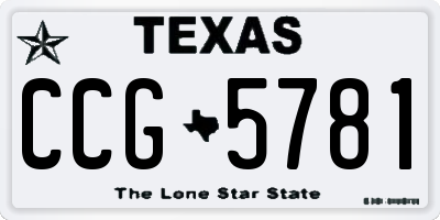 TX license plate CCG5781