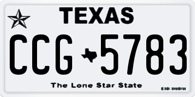 TX license plate CCG5783