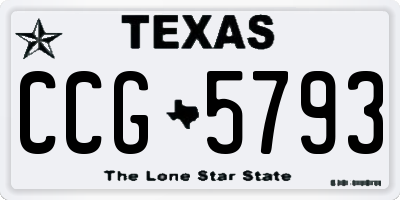 TX license plate CCG5793