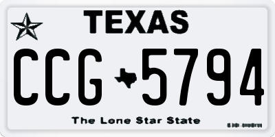 TX license plate CCG5794