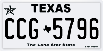 TX license plate CCG5796