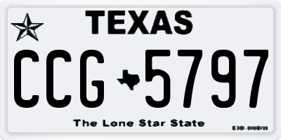 TX license plate CCG5797