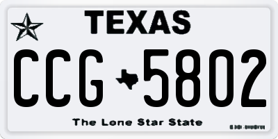 TX license plate CCG5802