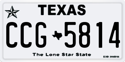 TX license plate CCG5814