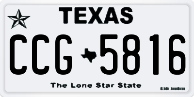 TX license plate CCG5816
