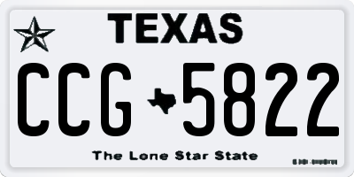 TX license plate CCG5822