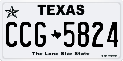 TX license plate CCG5824