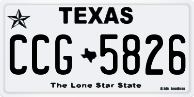 TX license plate CCG5826