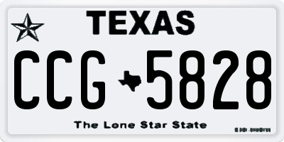 TX license plate CCG5828