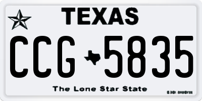 TX license plate CCG5835