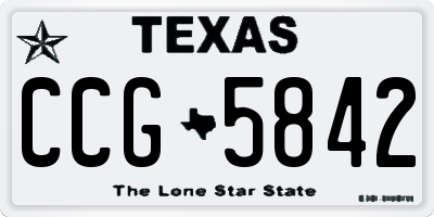 TX license plate CCG5842