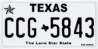 TX license plate CCG5843