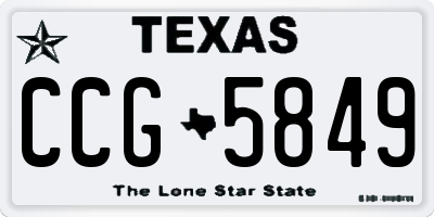 TX license plate CCG5849