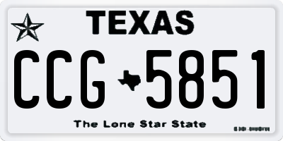 TX license plate CCG5851