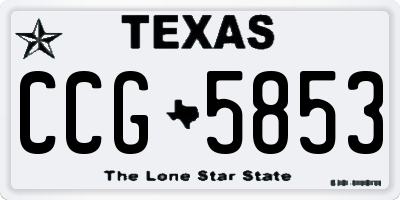 TX license plate CCG5853