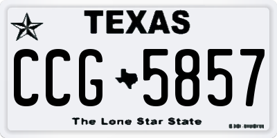 TX license plate CCG5857
