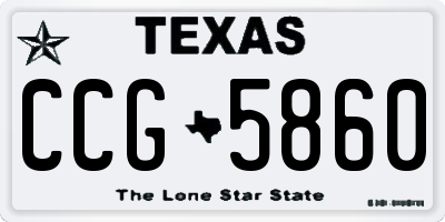 TX license plate CCG5860