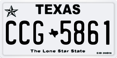 TX license plate CCG5861