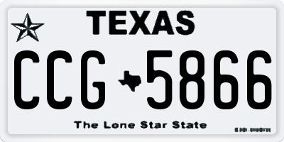 TX license plate CCG5866