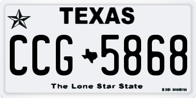 TX license plate CCG5868