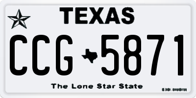 TX license plate CCG5871