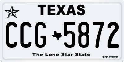 TX license plate CCG5872