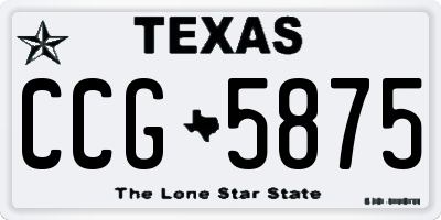 TX license plate CCG5875