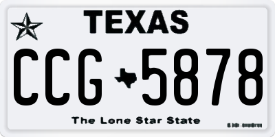 TX license plate CCG5878