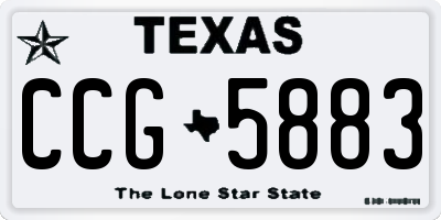 TX license plate CCG5883