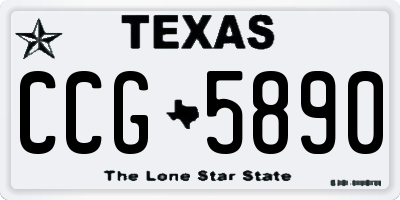 TX license plate CCG5890