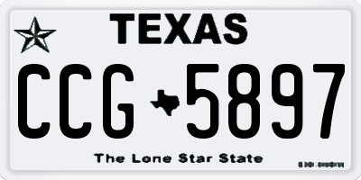TX license plate CCG5897