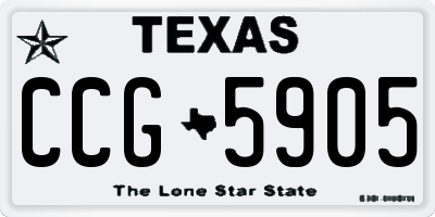 TX license plate CCG5905