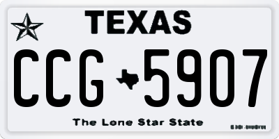 TX license plate CCG5907