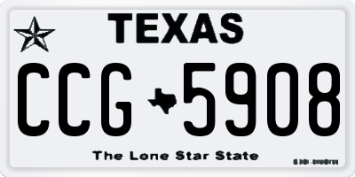 TX license plate CCG5908