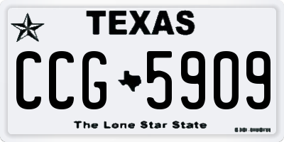 TX license plate CCG5909
