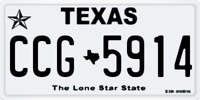 TX license plate CCG5914