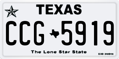 TX license plate CCG5919